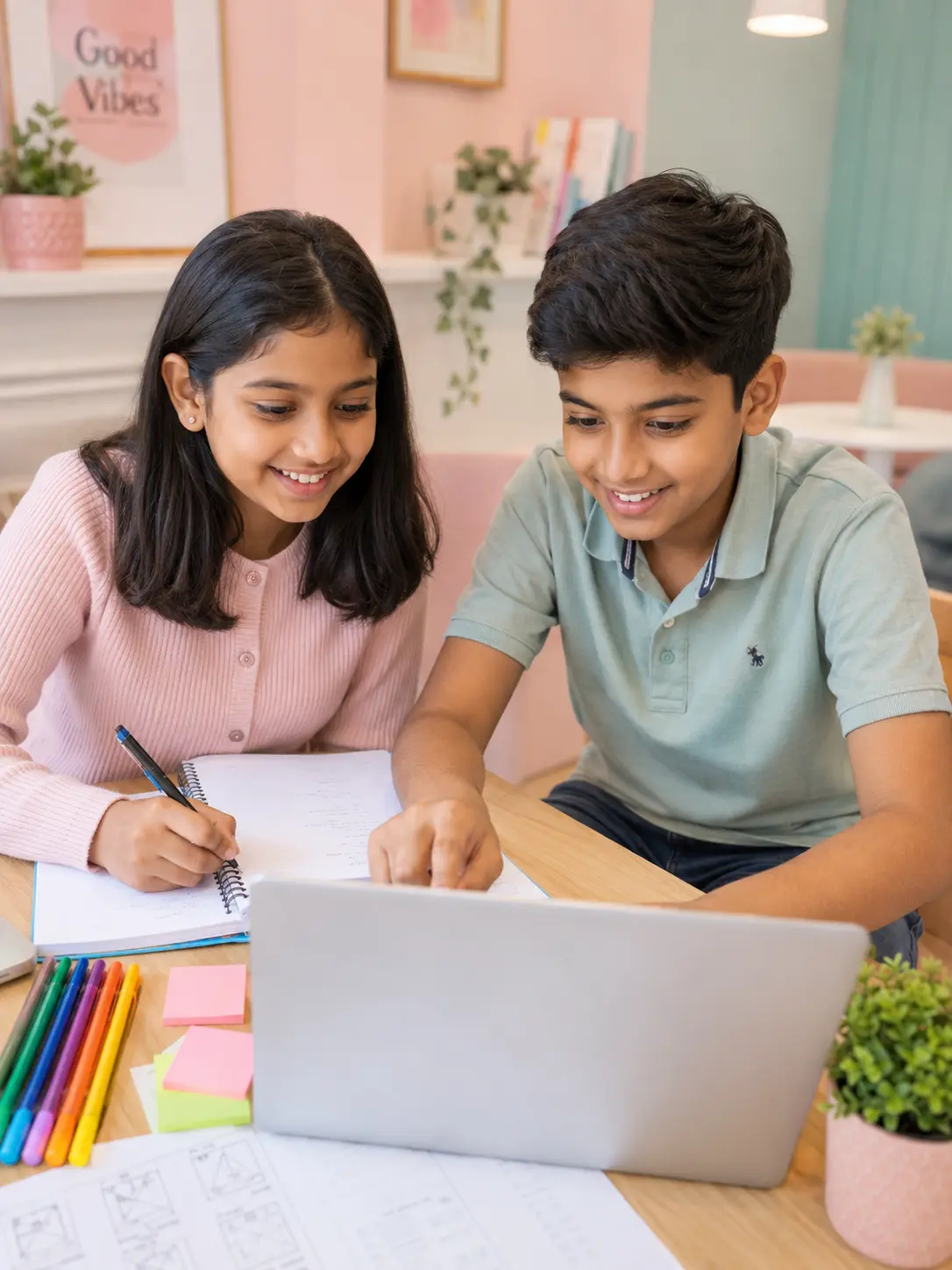 Tutors teaching students